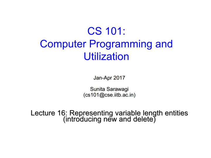 cs 101 computer programming and utilization about these