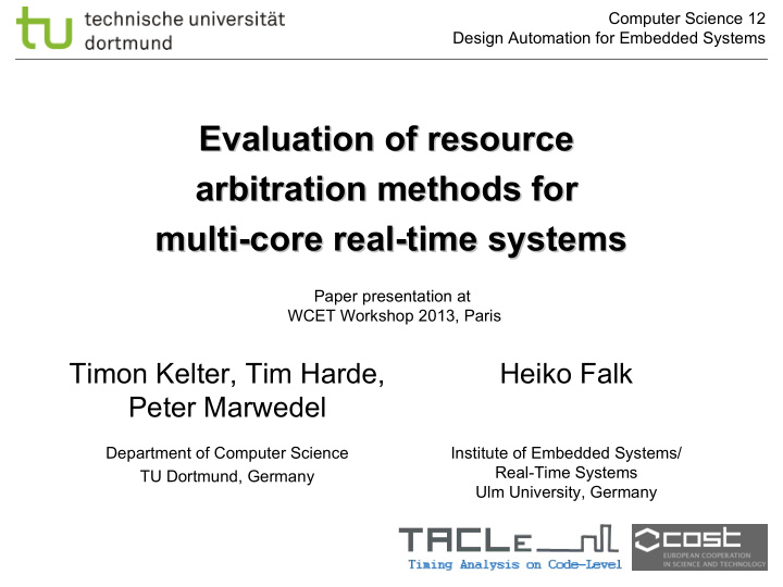 evaluation of resource evaluation of resource arbitration