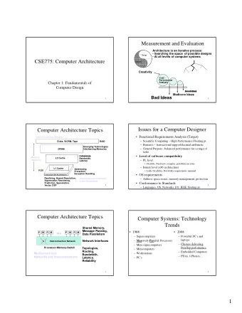 1  Growth in Performance of RAM &amp; CPU  Technology Trends  Integrated circuit logic