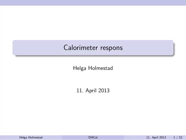 calorimeter respons