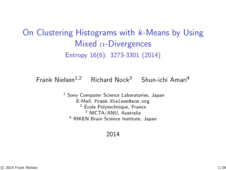 on clustering histograms with k means by using mixed