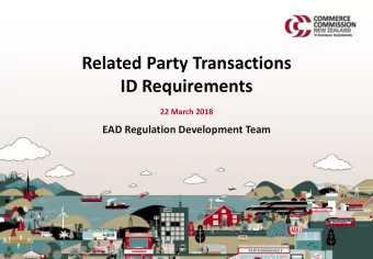 Related Party Transactions  ID Requirements  22 March 2018  EAD Regulation Development Team