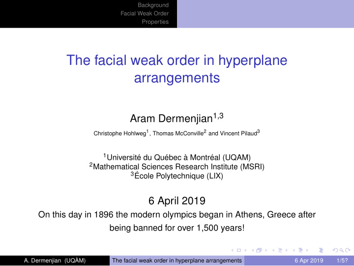 the facial weak order in hyperplane arrangements