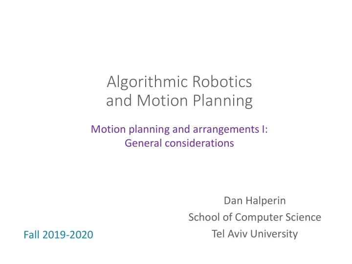 algorithmic robotics
