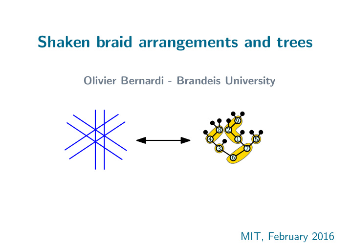 shaken braid arrangements and trees