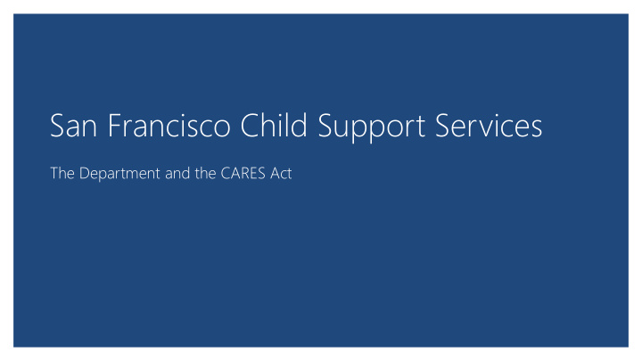 san francisco child support services