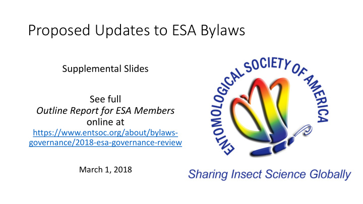 proposed updates to esa bylaws