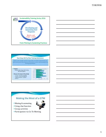 Making the Most of a GTM  Muting &amp; unmuting  Using chat function  Group activities