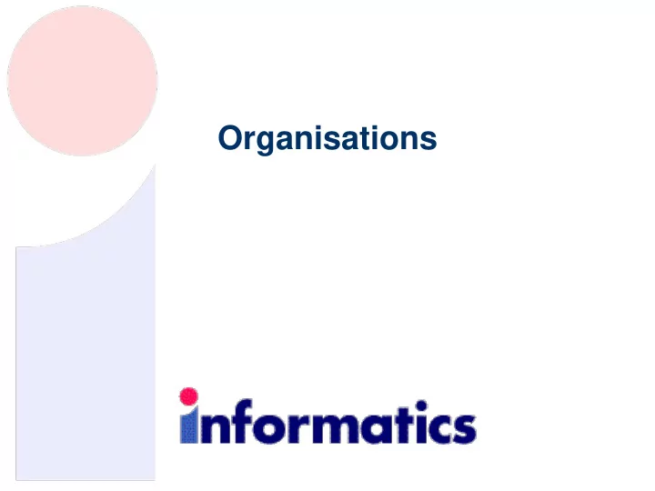organisations becoming a legal entity