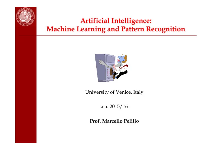 artificial intelligence machine learning and pattern