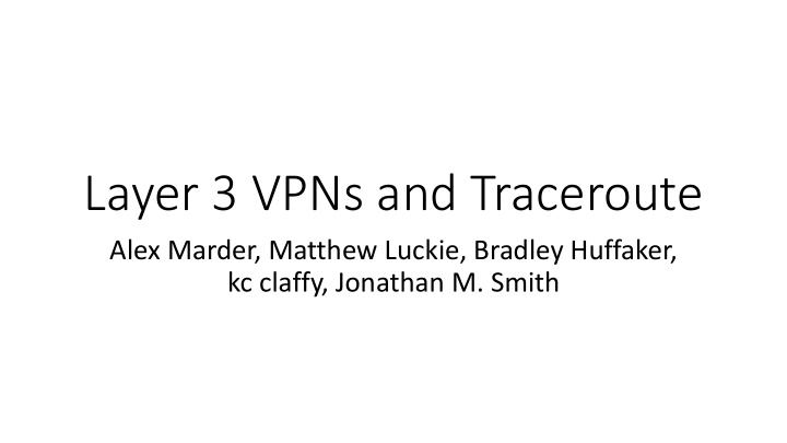 layer 3 vpns and traceroute
