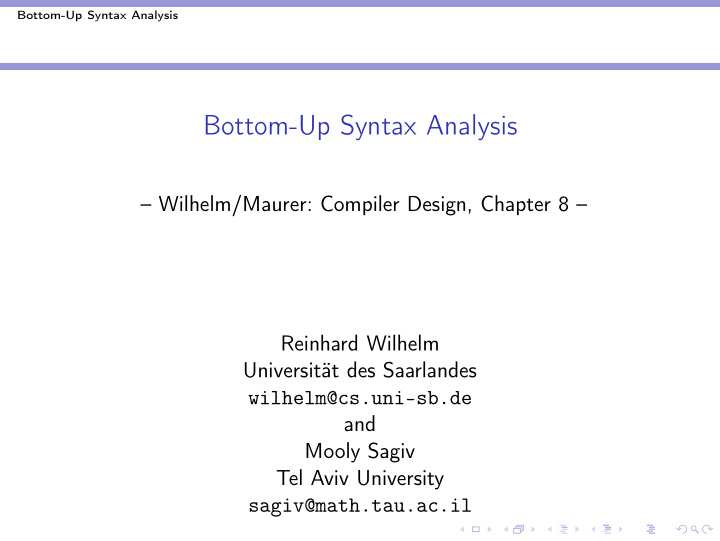 bottom up syntax analysis
