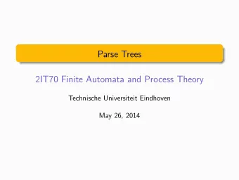 Parse Trees  2IT70 Finite Automata and Process Theory  Technische Universiteit Eindhoven  May 26,