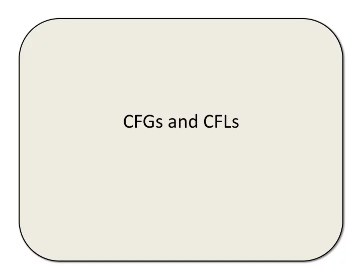cfgs and cfls context free grammars