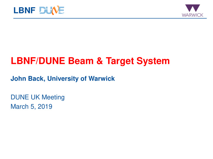 lbnf dune beam target system