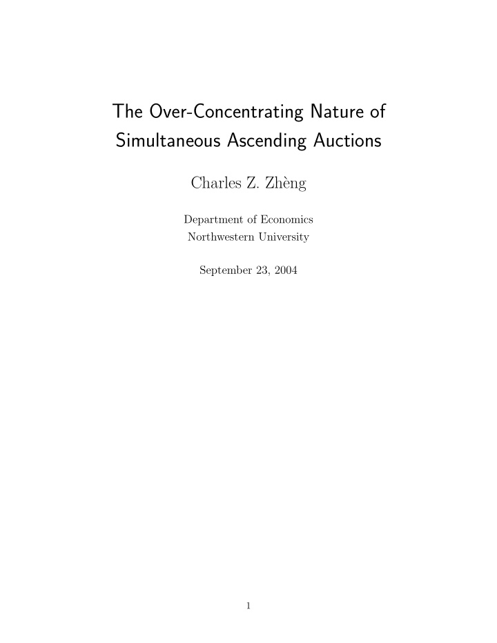 the over concentrating nature of simultaneous ascending