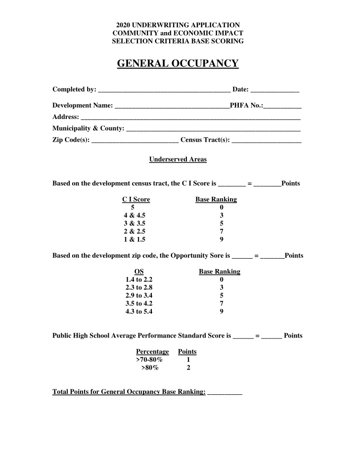 general occupancy