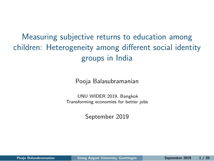 measuring subjective returns to education among children