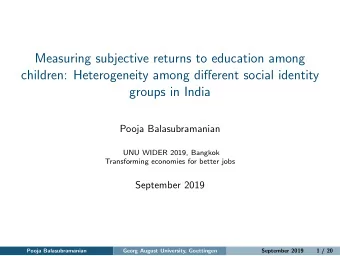 Measuring subjective returns to education among  children: Heterogeneity among different social