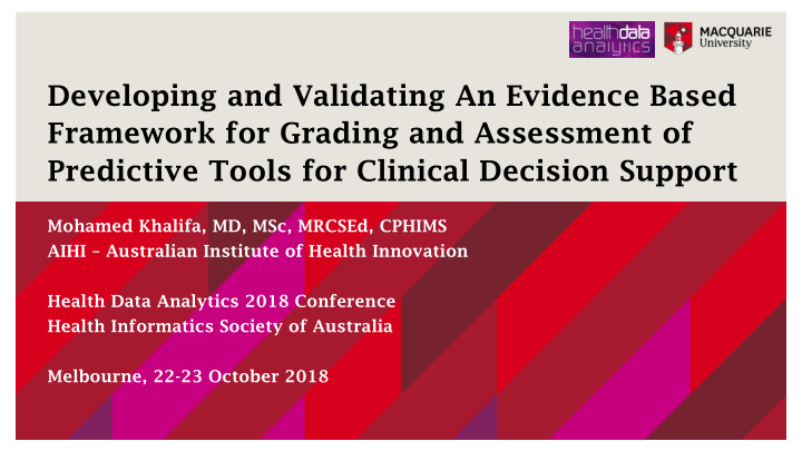 developing and validating an evidence based framework for