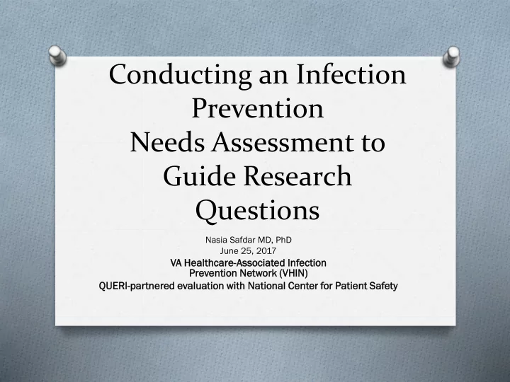 conducting an infection