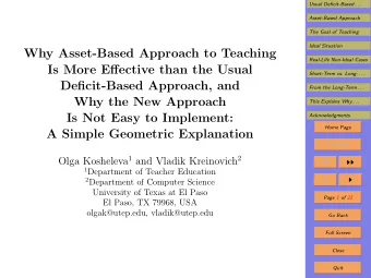 Why Asset-Based Approach to Teaching  Real-Life Non-Ideal Cases  Is More Effective than the Usual