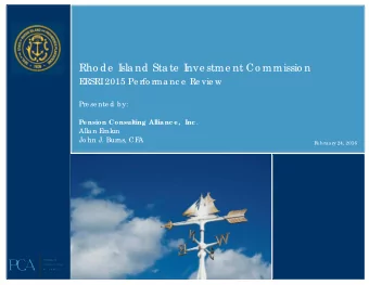 Rho de  I  sla nd Sta te  I  nve stme nt Co mmissio n  E  RSRI  2015 Pe rfo rma nc e  Re vie w  Pre