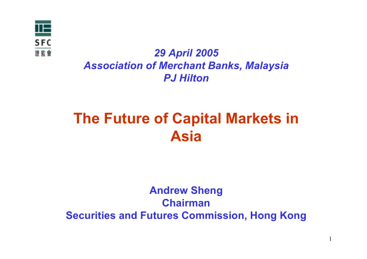 the future of capital markets in asia