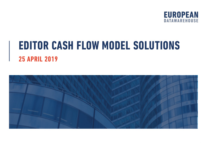 editor cash flow model solutions