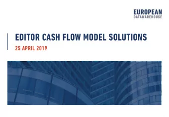 EDITOR CASH FLOW MODEL SOLUTIONS  25 APRIL 2019  REQUIREMENTS RELATING TO TRANSPARENCY  Article 22