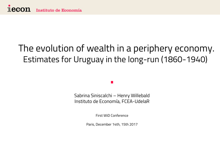 the evolution of wealth in a periphery economy