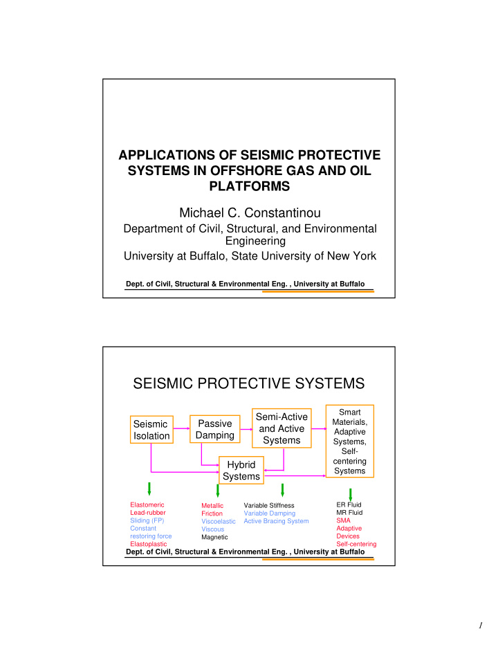 seismic protective systems