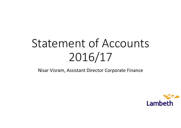 statement of accounts 2016 17