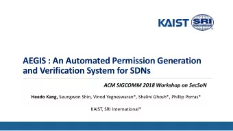 AEGIS : An Automated Permission Generation  and Verification System for SDNs  ACM SIGCOMM 2018