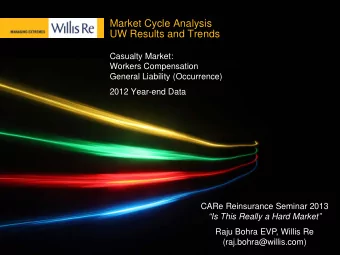 Market Cycle Analysis  UW Results and Trends  Casualty Market:  Workers Compensation  General