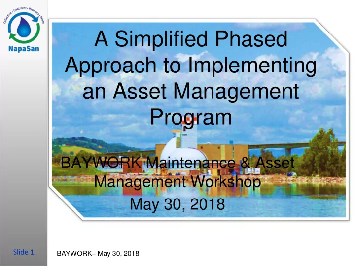 a simplified phased approach to implementing an asset