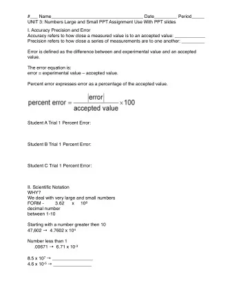 #___ Name____________________________________ Date_________ Period_____  UNIT 3: Numbers Large and