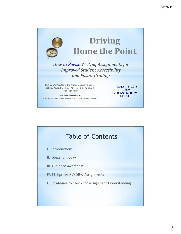 driving home the point