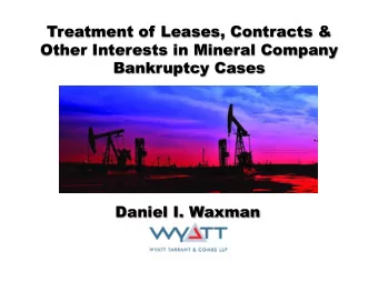 Treatment of Leases, Contracts &amp;  Other Interests in Mineral Company  Bankruptcy Cases  Daniel