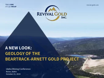 A NEW LOOK:  GEOLOGY OF THE  BEARTRACK-ARNETT GOLD PROJECT  Idaho Mining Conference  Boise, Idaho