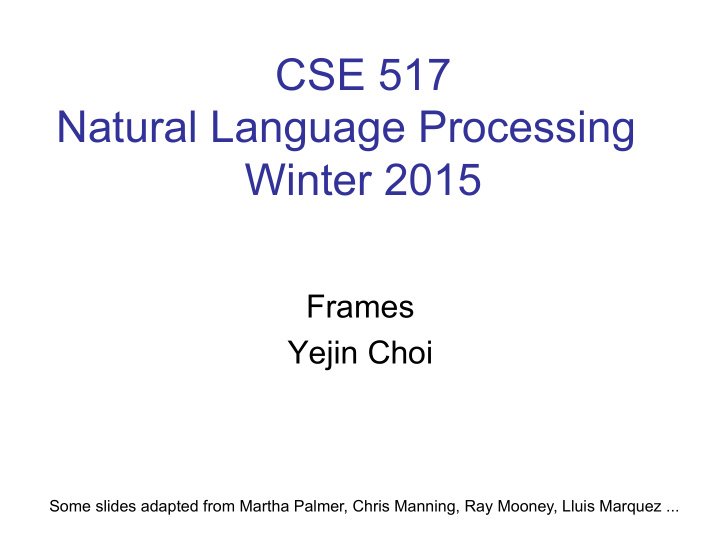 cse 517 natural language processing winter 2015