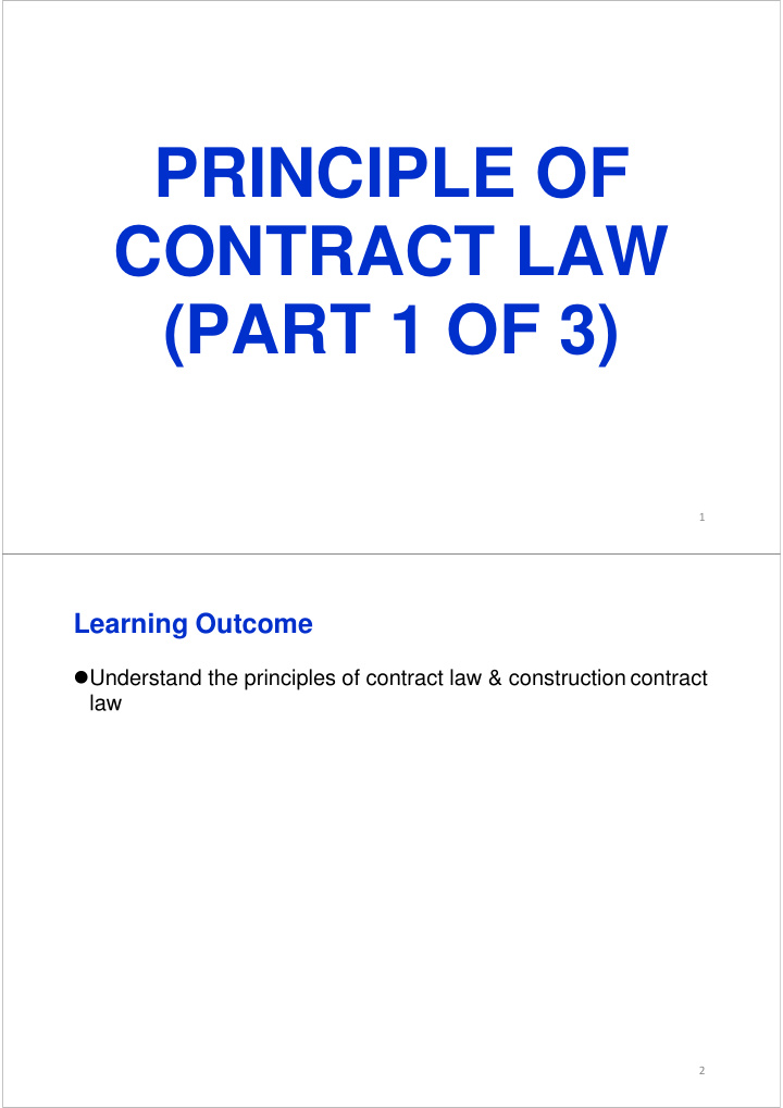 principle of contract law part 1 of 3