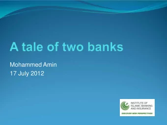 Mohammed Amin  17 July 2012  Disclaimer (1)  Finance is a complex subject and almost all issues