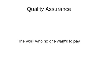 Quality Assurance  The work who no one want's to pay  About me  Raphael Bircher  Committer