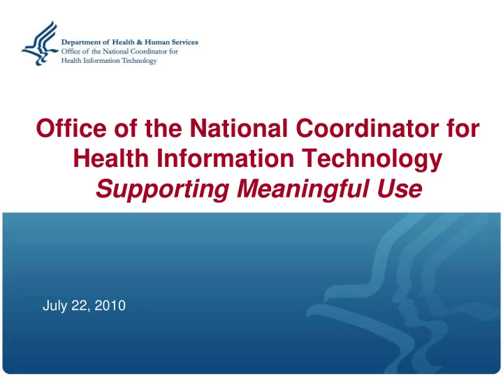 office of the national coordinator for health information