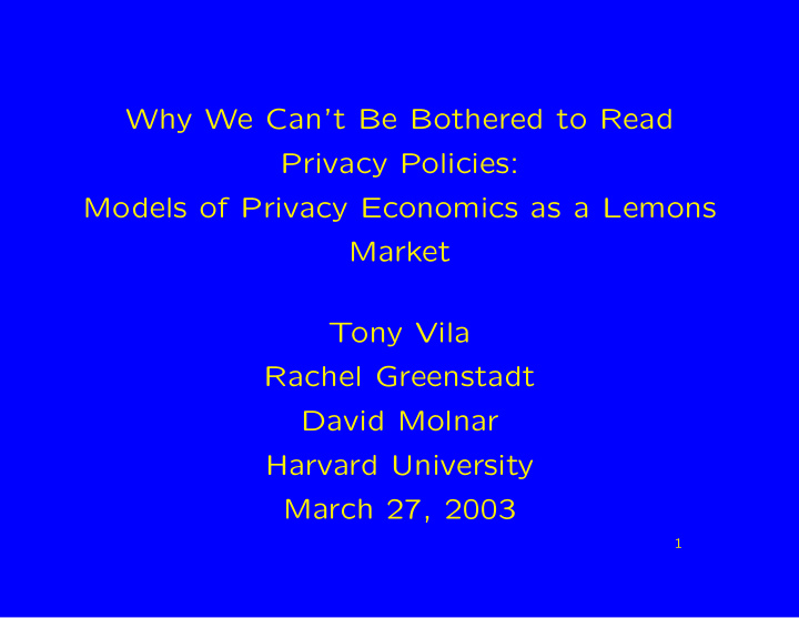 why we can t be bothered to read privacy policies models