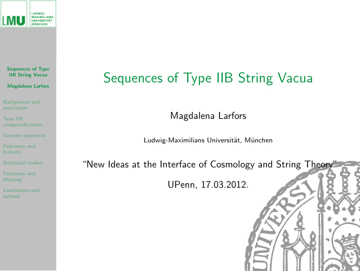 sequences of type iib string vacua