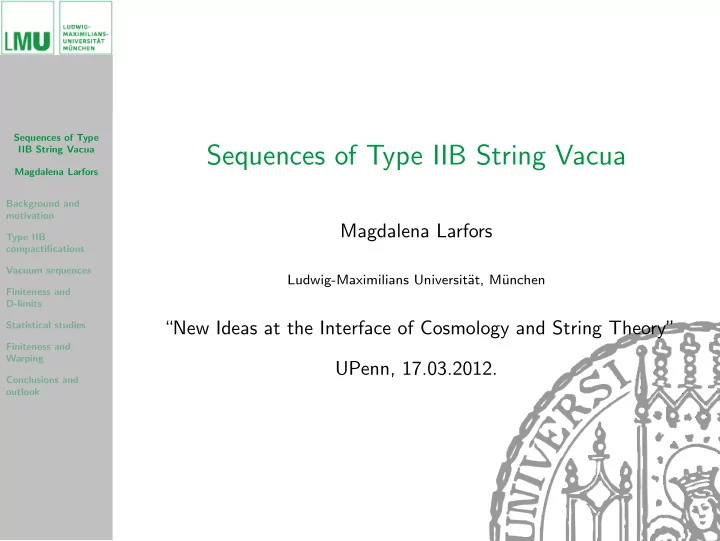 sequences of type iib string vacua