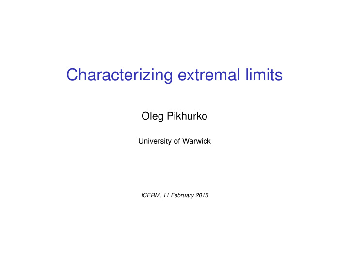 characterizing extremal limits