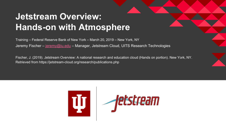 jetstream overview hands on with atmosphere